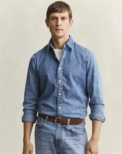 Gant - Reg Denim Skjorte - Semi Light Blue